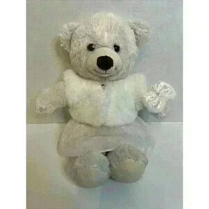 Build A Bear 15"‎ Plush White Cream Original Classic Bear Stuffed Animal Dressed